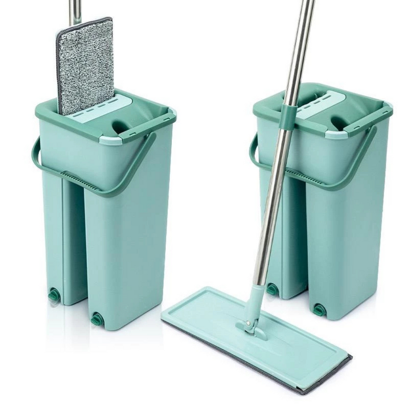 Flat Mop Esfregão Giratório + Balde