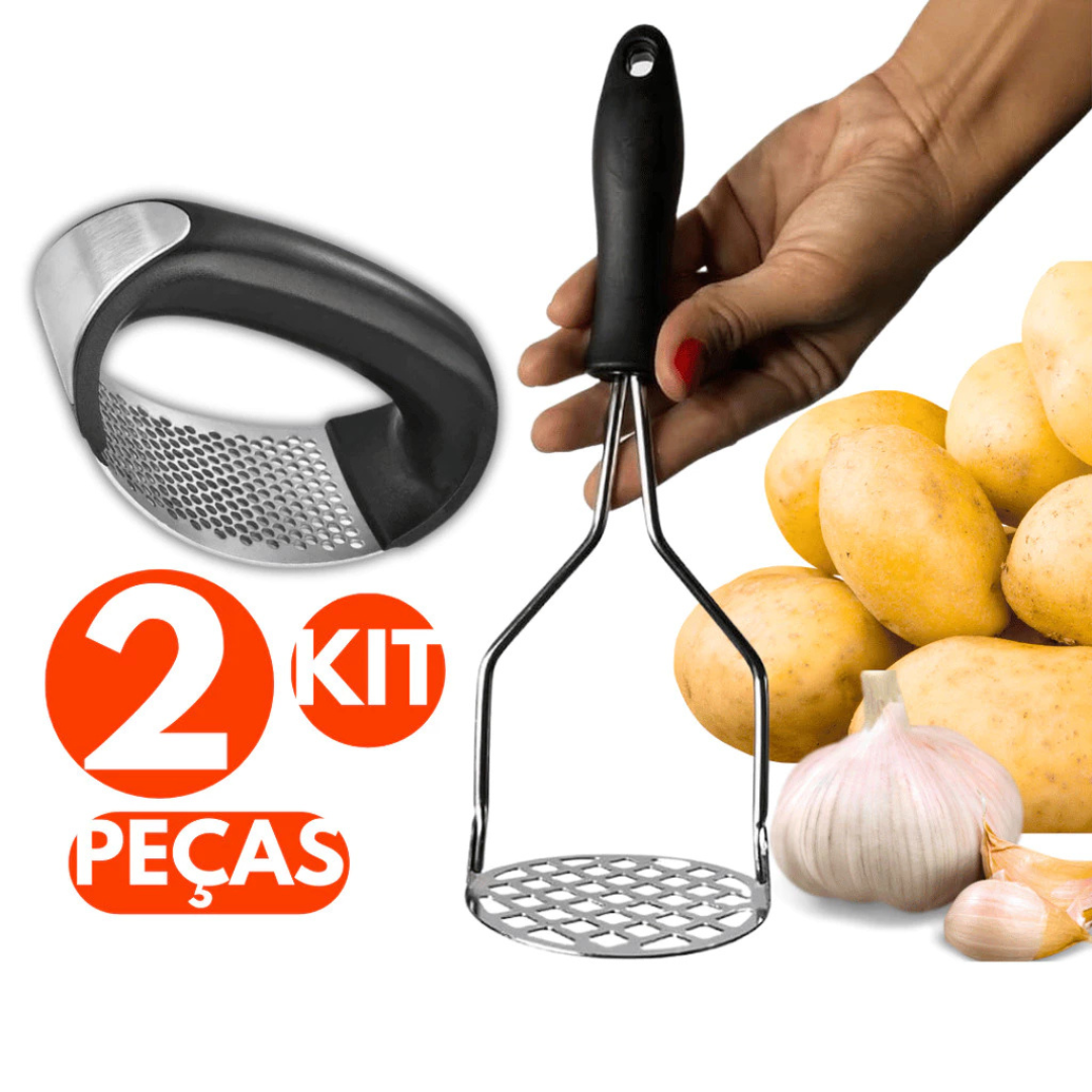 Kit Espremedor e Amassador Inox