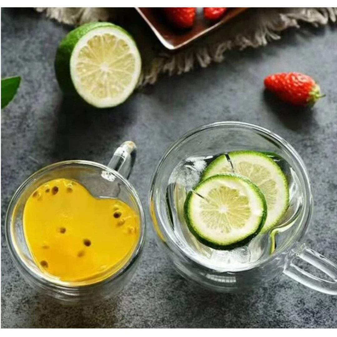 Kit 2 Xicaras de coração 200 ml | Parede Duplas