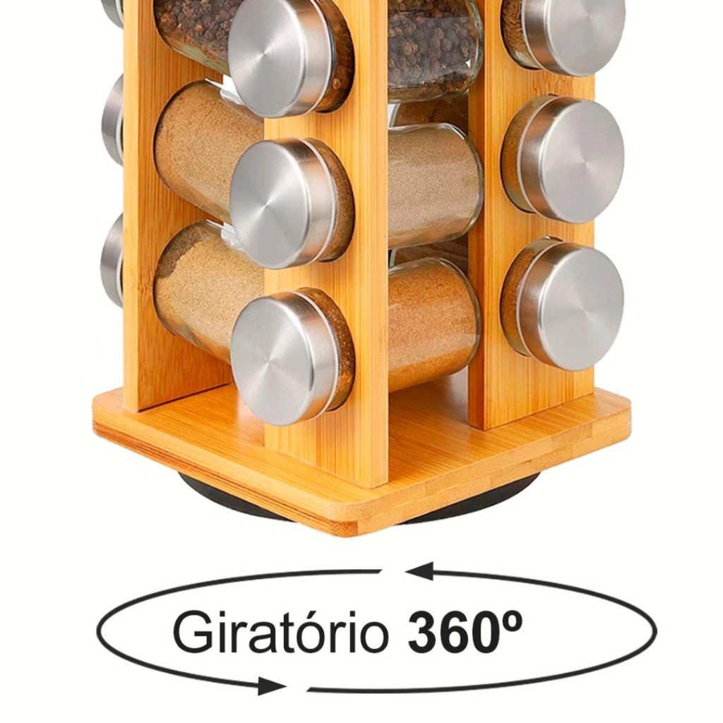 Porta Temperos Giratório Eco | 16 Potes