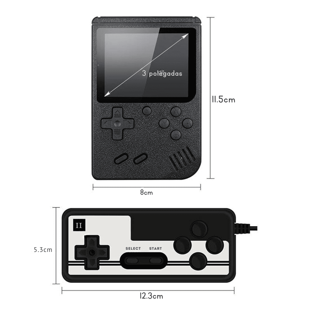 Mini Videogame Portátil com 400 Jogos Clássicos + Joystick