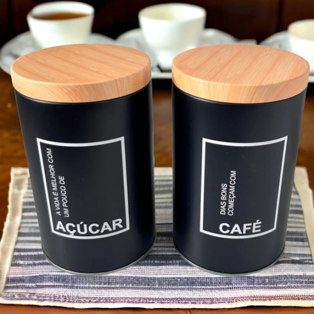 Lata Organizadora de Metal | Café e Açucar