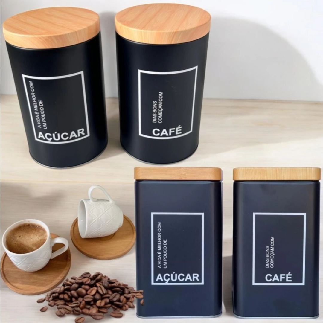 Lata Organizadora de Metal | Café e Açucar