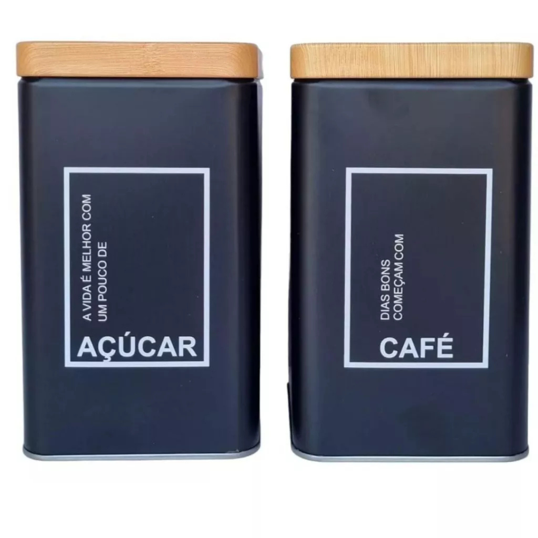 Lata Organizadora de Metal | Café e Açucar