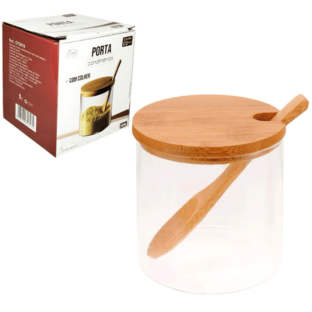 Açucareiro Vidro Bambu Elegance 280mL