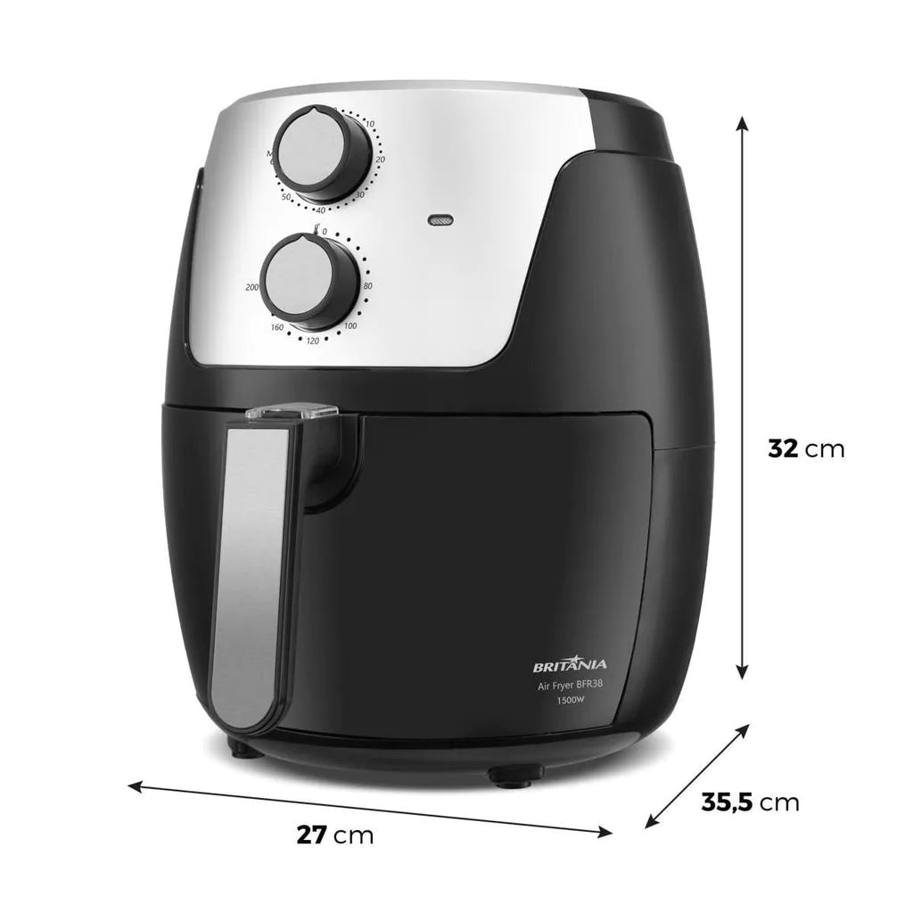 Air Fryer Britânia Dura Mais 1500W | Capacidade Família e Tecnologia Antiaderente