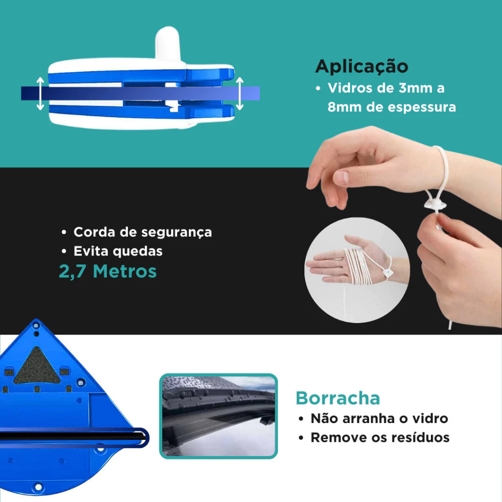 Aparelho Limpa Vidro Pro | Janelas Impecáveis por Dentro e Por Fora