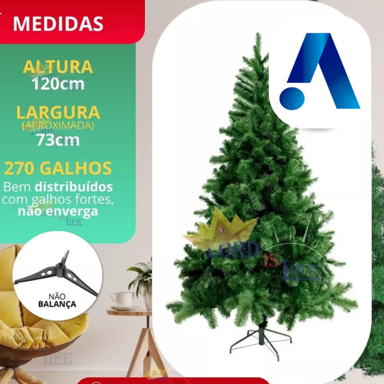 Árvore Natal Pinheiro Luxo | Decoração Volumosa e Elegante Sem Esforço