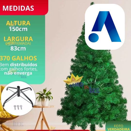 Árvore Natal Pinheiro Luxo | Decoração Volumosa e Elegante Sem Esforço
