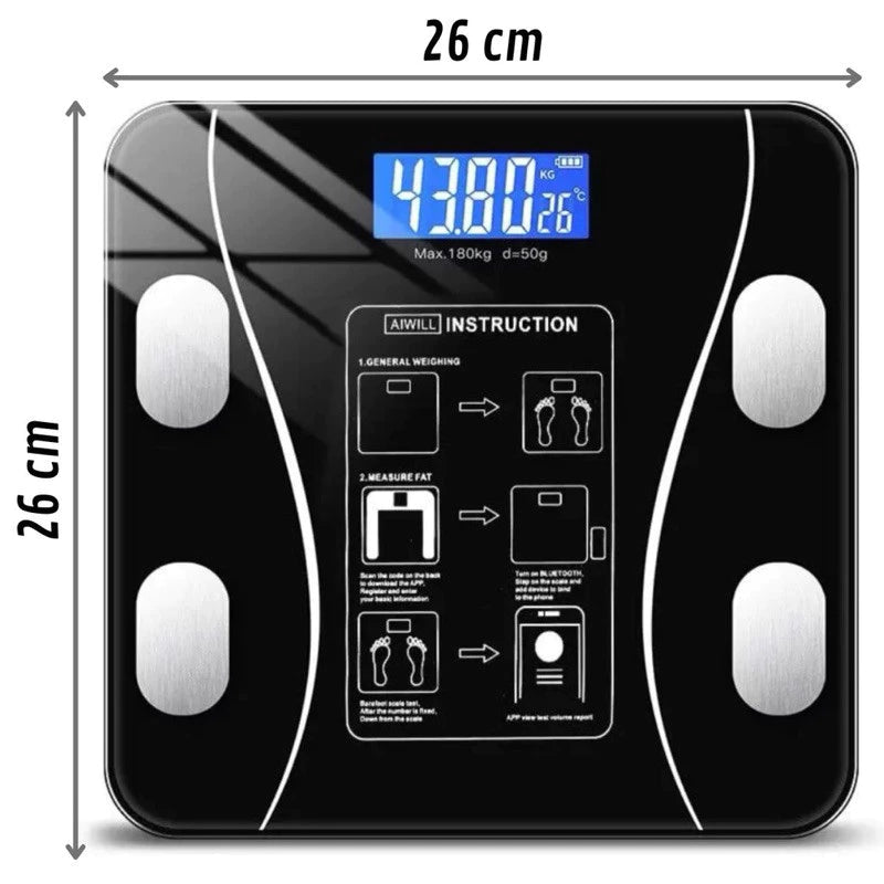Balança Digital Fit Connect | Monitoramento Completo de Gordura e Massa Muscular