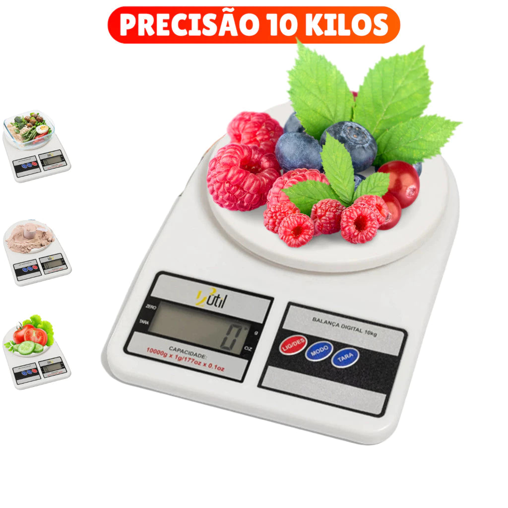 Balança de Cozinha Digital 10kg | Precisão Total para sua Dieta e Vida Saudável