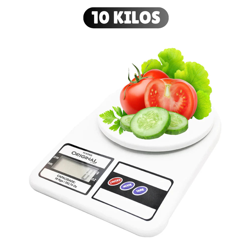 Balança de Cozinha Digital 10kg | Precisão Total para sua Dieta e Vida Saudável