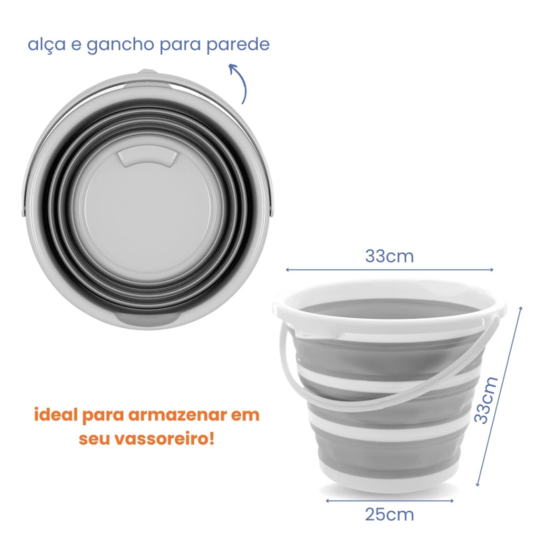 Balde Dobrável Pratic | Organização e Espaço na Sua Casa