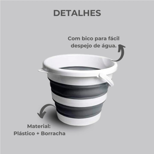 Balde Dobrável Pratic | Organização e Espaço na Sua Casa