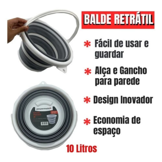 Balde Dobrável Pratic | Organização e Espaço na Sua Casa