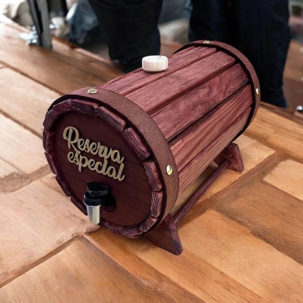Barril Decorativo GourmetWood Bar | Pingômetro 3 Litros para Decorar e Servir com Muito Estilo