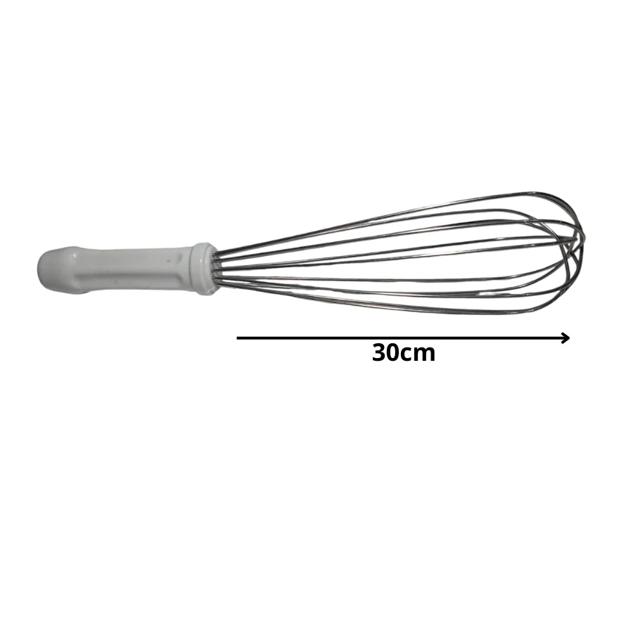 Batedor Fuê Profissional 30cm Inox | O Segredo para Massas Leves e Claras em Neve
