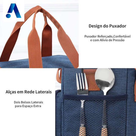 Bolsa Térmica Dupla FreshGo | Alimentos Quentes ou Frios Onde Você Estiver