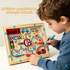Brinquedo Educativo Labirinto Magnético | Madeira | Concentração e Coordenação Motora