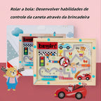 Brinquedo Educativo Labirinto Magnético | Madeira | Concentração e Coordenação Motora