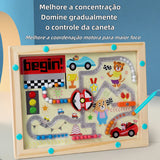 Brinquedo Educativo Labirinto Magnético | Madeira | Concentração e Coordenação Motora