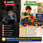 Blocos Magnéticos de Montar 102 Peças | Brinquedo Infantil Educativo 3D