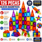 Blocos Magnéticos de Montar 102 Peças | Brinquedo Infantil Educativo 3D