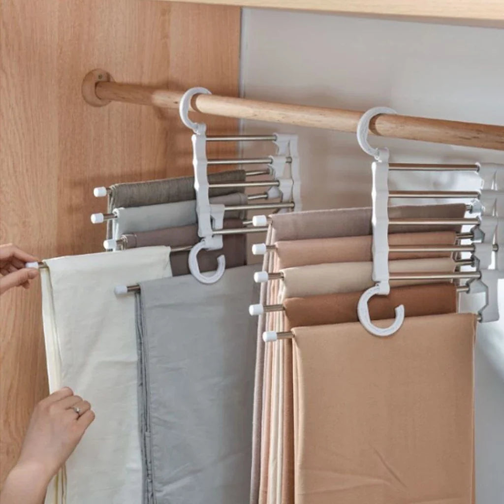 Cabide Roupa Cabide 5 em 1 Economizador de Espaço – Organize Roupas com Estilo ...