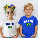 Camiseta Infantil Brasil Copa 2026 | 100% Algodão para Menino e Menina