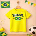 Camiseta Infantil Brasil Copa 2026 | 100% Algodão para Menino e Menina