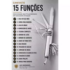 Canivete Suíço Premium 15 Funções Aço Inox | Compacto | Camping Pesca Trilha Sobrevivência