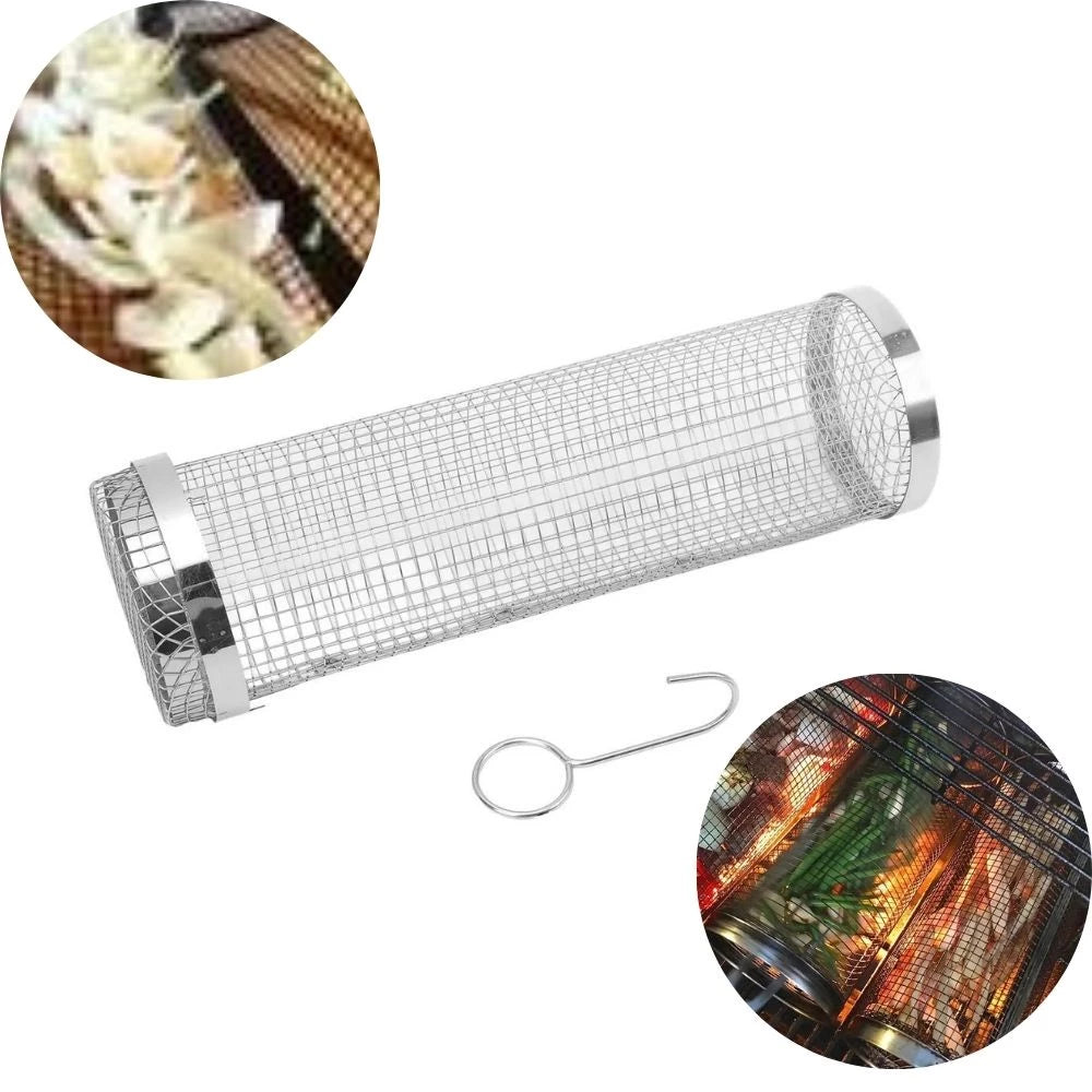 Cesta Cilindro MasterGrill | Assados e Legumes Perfeitos, Sem Cair na Brasa