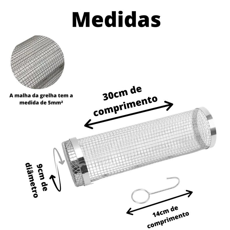 Cesta Cilindro MasterGrill | Assados e Legumes Perfeitos, Sem Cair na Brasa