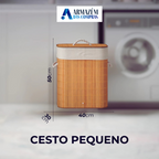 Cesto Roupa Bambu Elegance | Organização e Sofisticação na Lavanderia