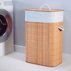 Cesto Roupa Bambu Elegance | Organização e Sofisticação na Lavanderia