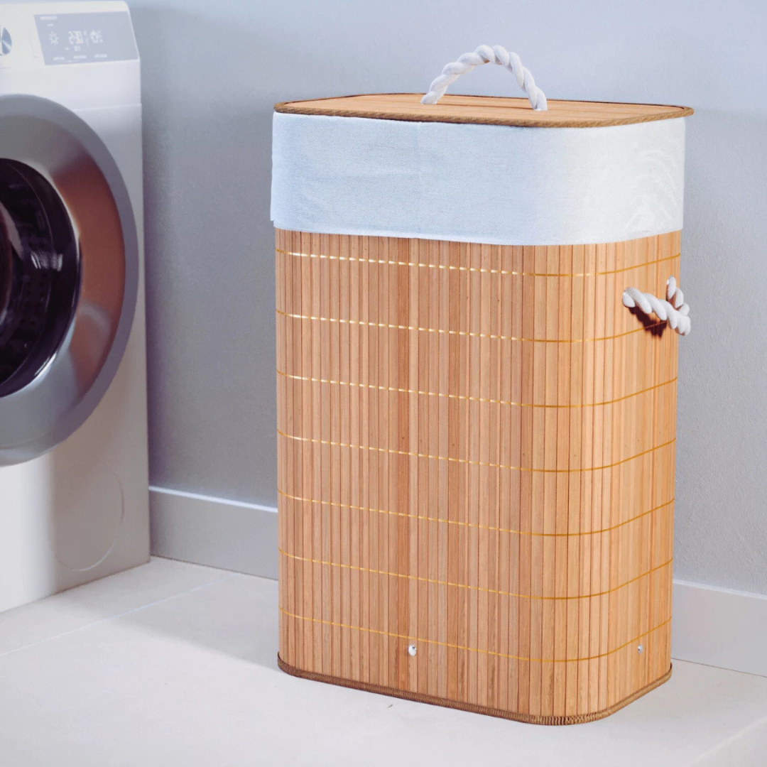 Cesto Roupa Bambu Elegance | Organização e Sofisticação na Lavanderia