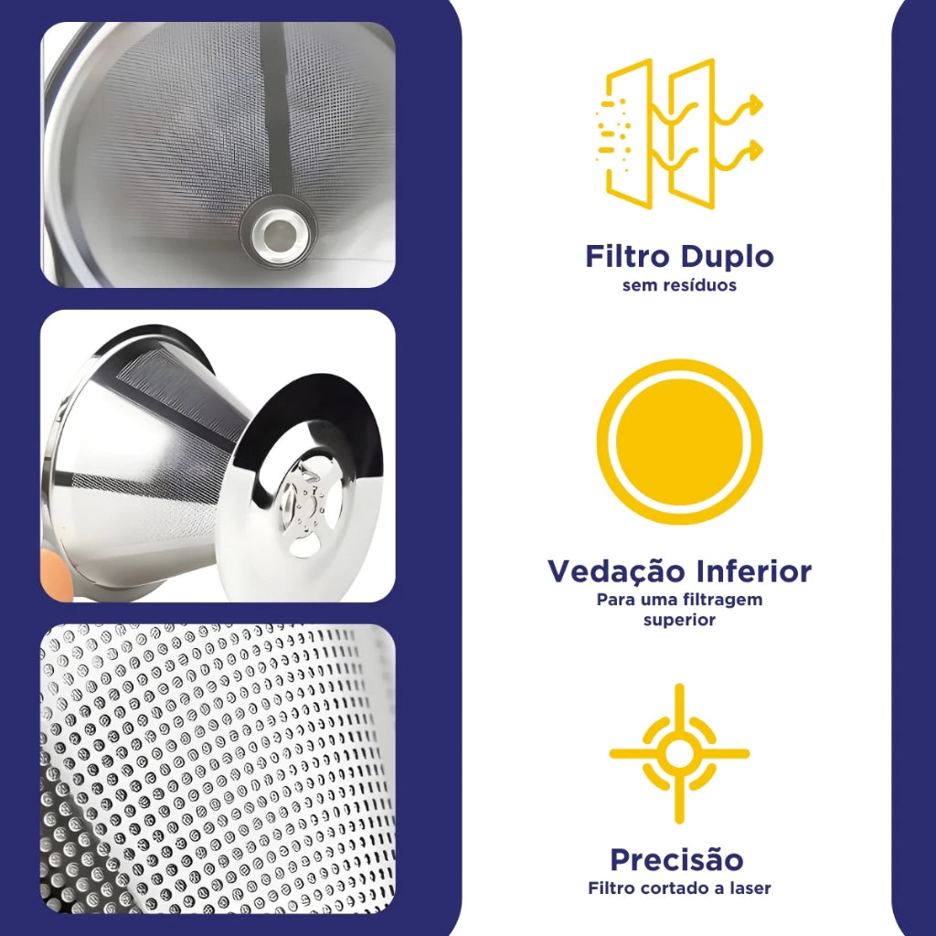 Coador Reutilizável EcoClean | Economia e Sustentabilidade em Cada Xícara