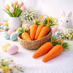 Combo 6 Mini Cenouras de Páscoa | Enfeite Macio para Guirlandas e Árvores