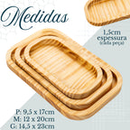 Conjunto Bandejas ChefWood | Praticidade para seus Pestiscos ou Churrasco | Kit 3 bandejas