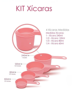 Conjunto Medidor Gourmet Rosa | Kit Completo 9 em 1 para Receitas Perfeitas