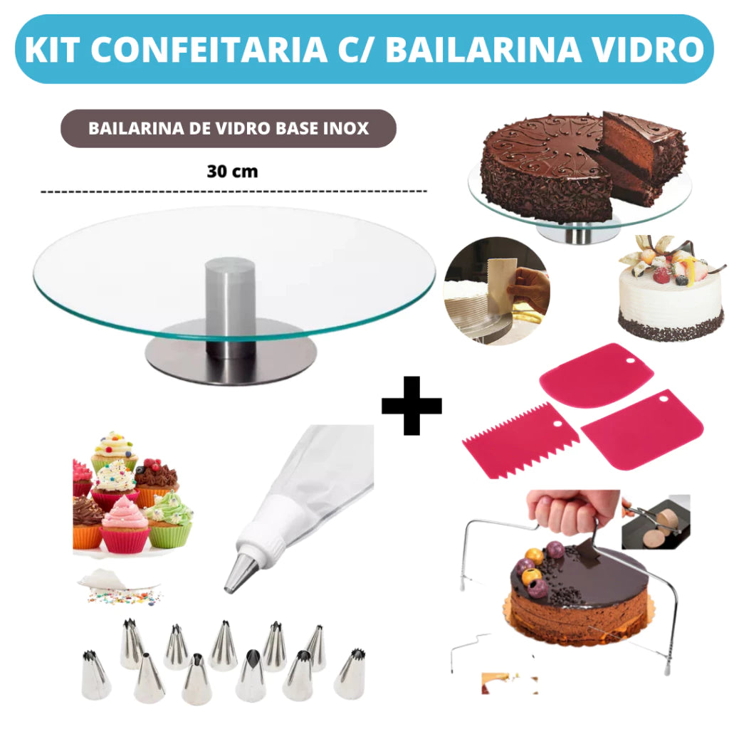 Conjunto Mestre Confeiteiro | Kit Completo com Bailarina, Nivelador e Espátulas