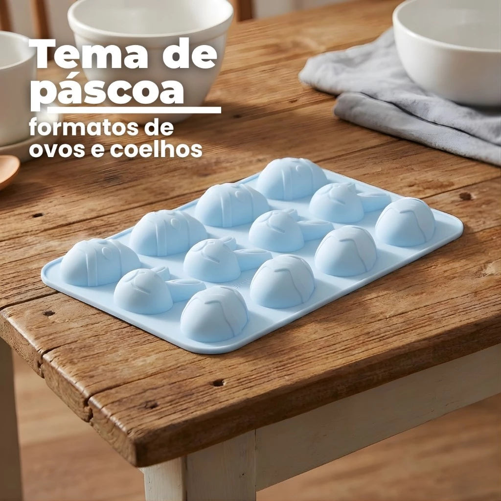 Conjunto de Formas de Páscoa Flexível | 2 Modelos para Chocolates e Artesanato