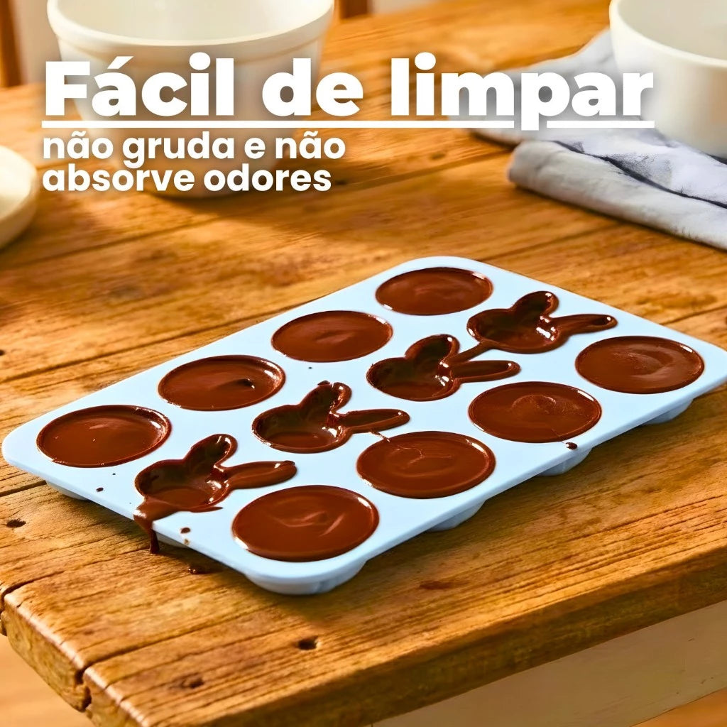 Conjunto de Formas de Páscoa Flexível | 2 Modelos para Chocolates e Artesanato