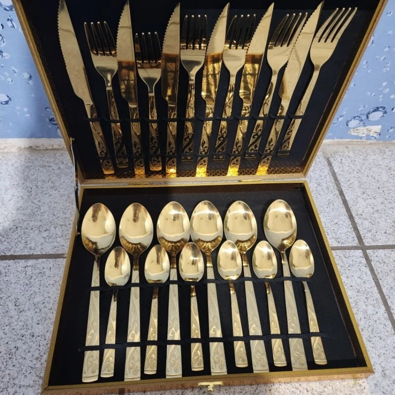 Conjunto de Talheres Gourmet Inox | 24 Peças com Maleta Organizadora Premium