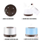 Difusor Ultrassônico Zen Decor | Umidificador e Aromatizador com LED 7 Cores