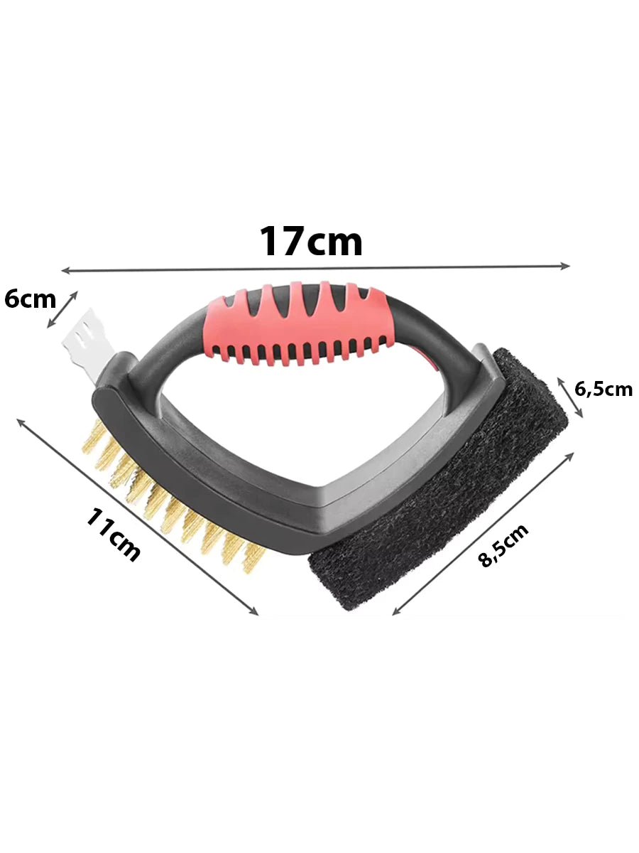 Escova Multifuncional Grill Clean | Remove Gordura e Ferrugem com Esforço Zero