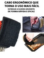 Escova Multifuncional Grill Clean | Remove Gordura e Ferrugem com Esforço Zero