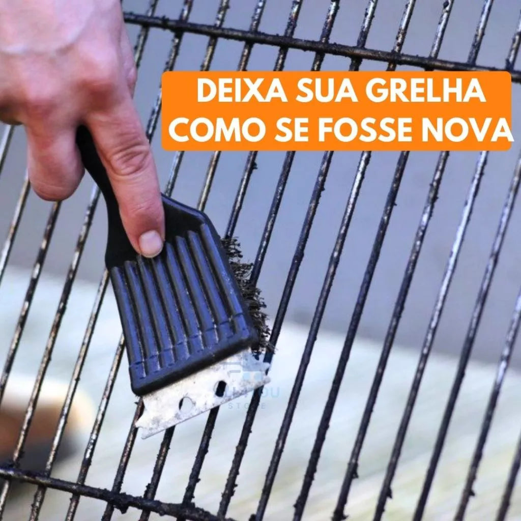 Escova Grelha MasterGrill | Limpeza Rápida e Sem Esforço no Churrasco | Compre 1 e Leve 2