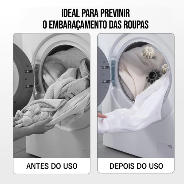 Bolas de Silicone EcoWash | Lavagem Segura Sem Danificar o Tecido | Kit 6 Unidades
