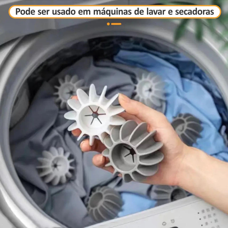 Bolas de Silicone EcoWash | Lavagem Segura Sem Danificar o Tecido | Kit 6 Unidades